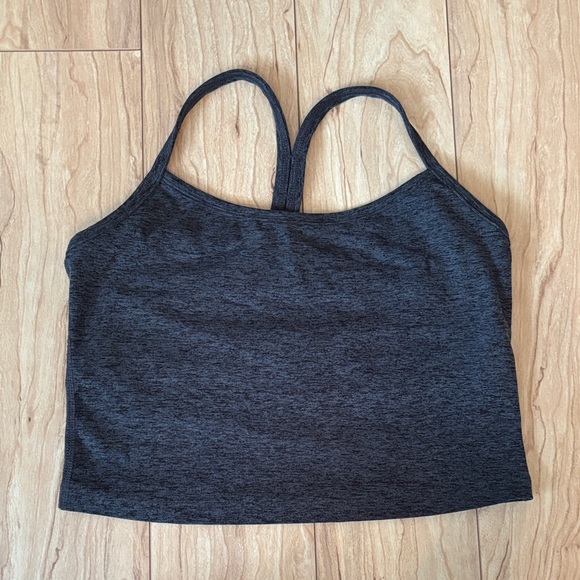 Beyond Yoga Tops - Beyond Yoga Charcoal Racerback Crop Tank with built-in bra, M